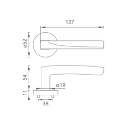 Kľučky na okrúhlych rozetách Strieborný URFIC