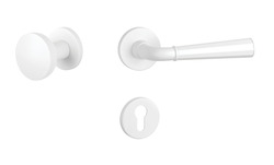 Kľučky na okrúhlych rozetách Biely APRILE