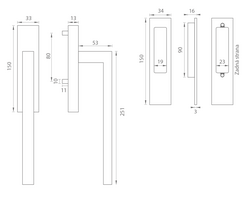 Kľučky na posuvné okenné systémy Sivý FROSIO BORTOLO