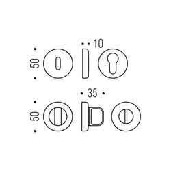 Kľučky na okrúhlych rozetách Strieborný COLOMBO