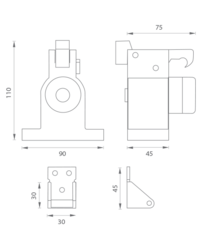 Priemyselné dverné zarážky Strieborný JNF