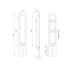 Mušle a madielka na posuvné drevené dvere Čierny PR