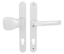 Kľučky na spevnených oválnych štítoch bez prekrytia vložky Biely LR