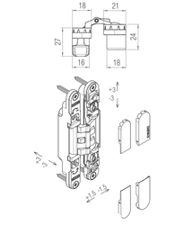 Skryté pánty a závesy na interiérové dvere Biely Koblenz