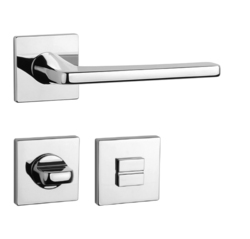 Kľučky na hranatých rozetách Strieborný APRILE