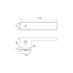Kľučky na obdĺžnikových rozetách Čierny Griffwerk