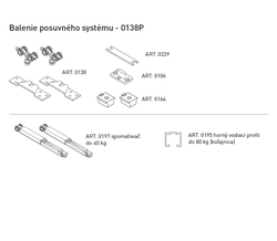 Sety - koľajnice a vozíky na posuvné drevené dvere Čierny SISCO SISTEM