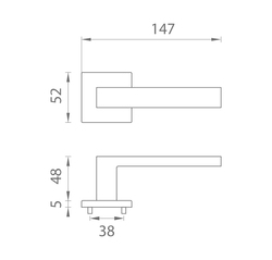 Kľučky na hranatých rozetách Sivý APRILE