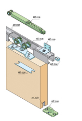 Sety - koľajnice a vozíky na posuvné drevené dvere Čierny SISCO SISTEM