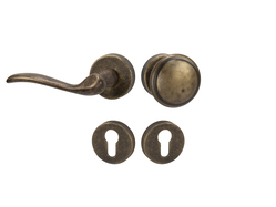 Kľučky na spevnených okrúhlych rozetách bez prekrytia vložky Bronzový Mariani