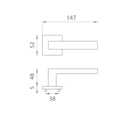 Kľučky na hranatých rozetách Sivý APRILE