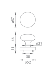Gule priame na rozetách Bronzový Tupai