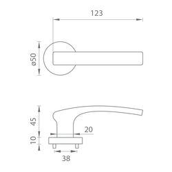 Kľučky na okrúhlych rozetách Strieborný FROSIO BORTOLO