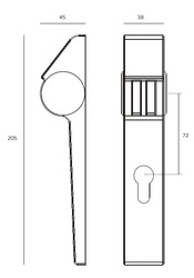 Integrované panikové kovanie Čierny JNF