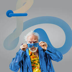 Kľučky na okrúhlych rozetách Modrý COLOMBO