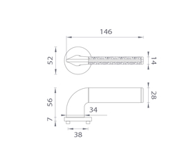Kľučky na okrúhlych rozetách Kombinovaný APRILE