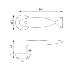 Kľučky na okrúhlych rozetách Strieborný LINEA CALI