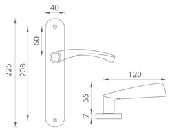 Kľučky na oválnych štítoch Strieborný BA