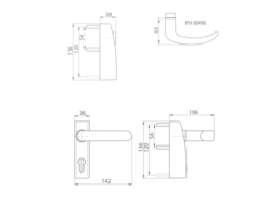 Povrchové panikové kovanie Biely DORMAKABA
