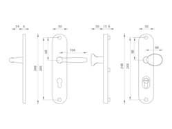 Kľučky na spevnených oválnych štítoch bez prekrytia vložky Bronzový Ghidini