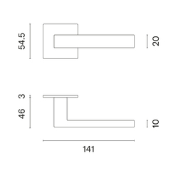 Kľučky na hranatých rozetách  STERK