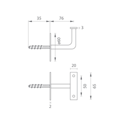 Držiaky madiel Strieborný LR