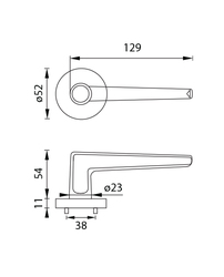 Kľučky na okrúhlych rozetách Strieborný URFIC