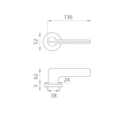 Kľučky na okrúhlych rozetách Sivý APRILE