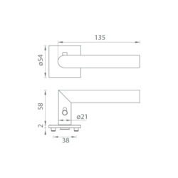 Kľučky na hranatých rozetách Strieborný Griffwerk