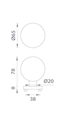 Gule priame na rozetách Medený JNF