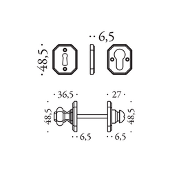 Kľučky na hranatých rozetách Bronzový COLOMBO