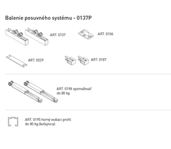 Sety - koľajnice a vozíky na posuvné drevené dvere Strieborný SISCO SISTEM