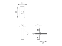 Hranaté kľučky na okná Strieborný Tupai