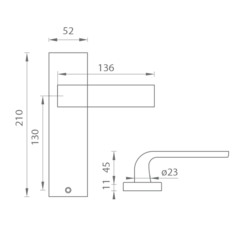 Kľučky na hranatých štítoch Strieborný Tupai