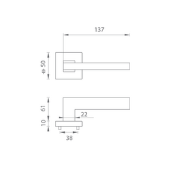 Kľučky na hranatých rozetách Zlatý FROSIO BORTOLO