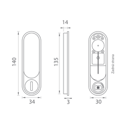 Mušle a madielka na posuvné drevené dvere Čierny PR
