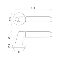 Kľučky na okrúhlych rozetách Strieborný LINEA CALI