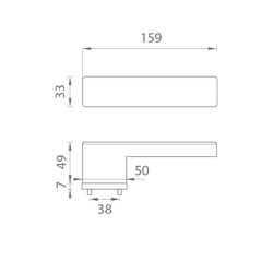 Kľučky na obdĺžnikových rozetách Čierny APRILE