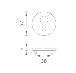 Okrúhle rozety Strieborný APRILE