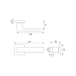 Kľučky na hranatých rozetách Sivý Cebi