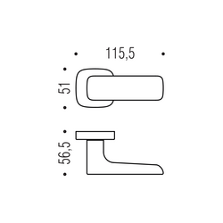 Kľučky na hranatých rozetách Strieborný COLOMBO