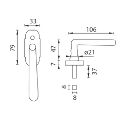 Pololivy na drevené okná Bronzový NI