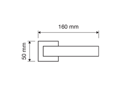 Kľučky na hranatých rozetách Strieborný LINEA CALI