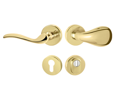 Kľučky na spevnených okrúhlych rozetách s prekrytím vložky Zlatý Mariani