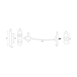 Bezpečnostné lankové zámky a západky na okná Sivý PD