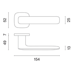 Kľučky na hranatých rozetách Strieborný APRILE