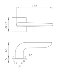 Kľučky na hranatých rozetách Sivý Tupai