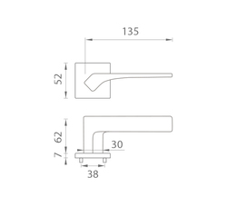 Kľučky na hranatých rozetách Zlatý APRILE
