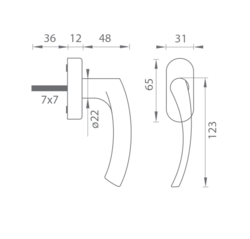 Oválne kľučky na okná Strieborný Tupai