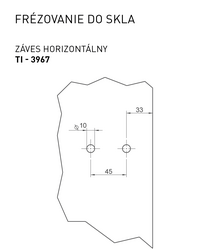 Horizontálne pánty a závesy na sklenené dvere Strieborný Tupai
